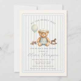 Convite Teddy Bear Baby Shower Invitation