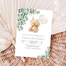 Convite Teddy Bear Baby Shower Invitation