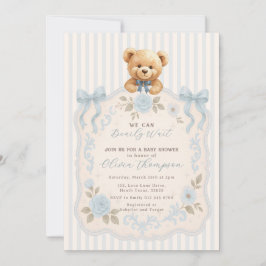 Convite Teddy Bear Baby Shower Invitation
