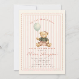 Convite Teddy Bear Baby Shower Invitation