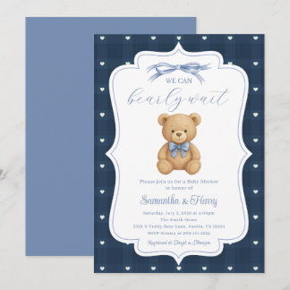 Convite Teddy Bear Baby Shower Party Invitation