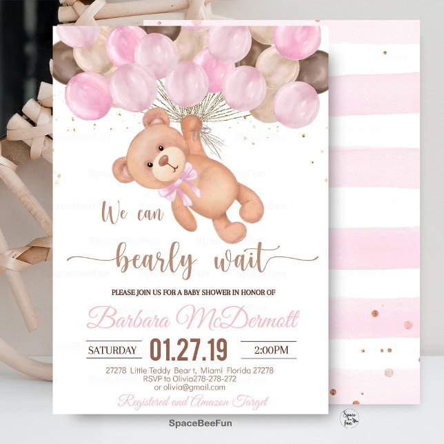 Convite Teddy Bear Chá de fraldas Podemos esperar (Teddy Bear Baby Shower, We Can Bearly Wait Baby Shower, Baby Shower Theme, Gender Neutral Baby Showe)