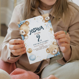 Convite Teddy Bear E Aniversário de criança De Balões