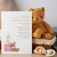 Teddy Bear e Toy Blocks Chá de fraldas