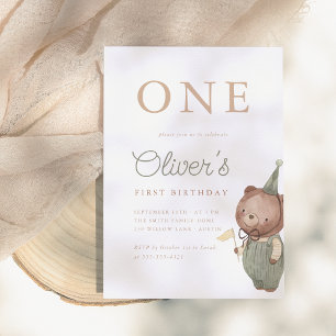 Convite Teddy Bear First Festa de aniversário