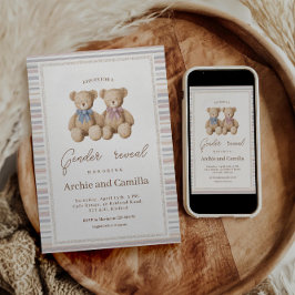 Convite Teddy Bear Gender Reveal