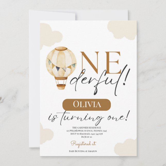 Convite Teddy Bear Girl pastel 1º aniversário (Frente)