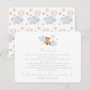 Convite Teddy Bear & Hot Air Balloon, do berçário de