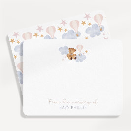 Convite Teddy Bear & Hot Air Balloon, do berçário de