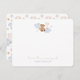 Convite Teddy Bear & Hot Air Balloon, do berçário de