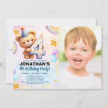 Teddy Bear Photo Birthday 4th for boy's