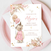 Teddy Bear Picnic Pink Girl First Festa de anivers