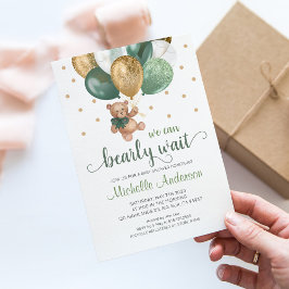 Convite Teddy Bear Podemos Ampliar Chá de fraldas De Esper