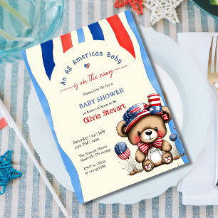Convite Teddy Um Bebê Totalmente Americano Churrasco de Be