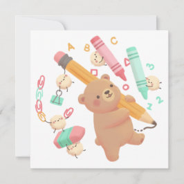 Convite Teddy's Back to School Illustration