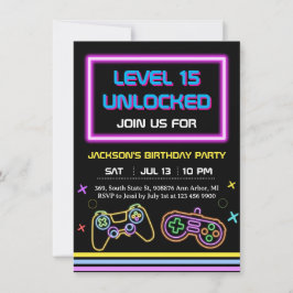 Convite Teen Gaming Gamer Boy Video Game Player