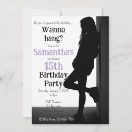 Convite Teen Nonchalant Birthday Party Invitation