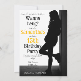 Convite Teen Nonchalant Birthday Party Invitation