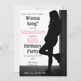Convite Teen Nonchalant Birthday Party Invitation