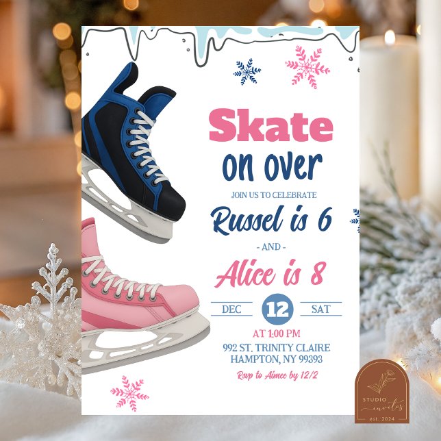 Convite Teenager Skate Sibling Birthday Invitation (Criador carregado)