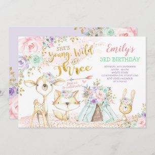 Convite Teepee aniversário de 3 anos