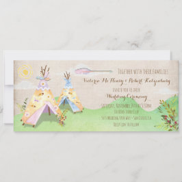 Convite Teepee rústico do casamento tribal de Boho da