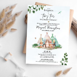 Convite Teepees and Tiny Toes Baby Shower Invitation