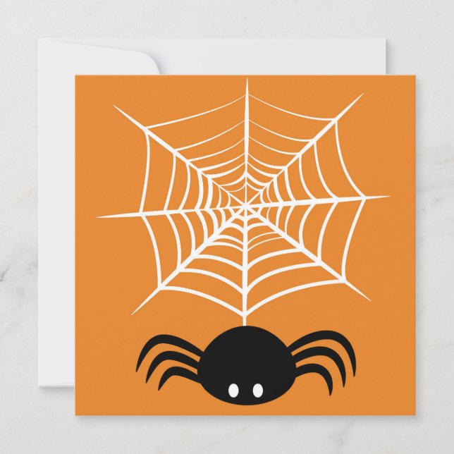Convite Teia de Aranha de Halloween  (Frente)