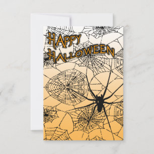 Convite teias de aranha felizes do Dia das Bruxas