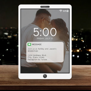 Convite Tela de Bloqueio de Celular Casamento