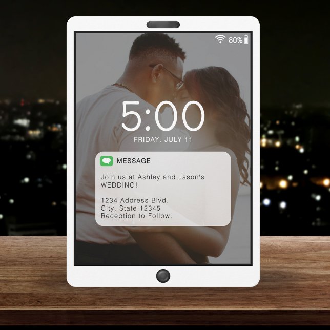 Convite Tela de Bloqueio de Celular Casamento (Cell Phone Lock Screen Wedding Invitation
)