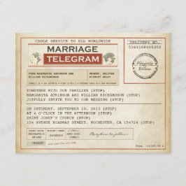 Convite telegramas casamentos vintage