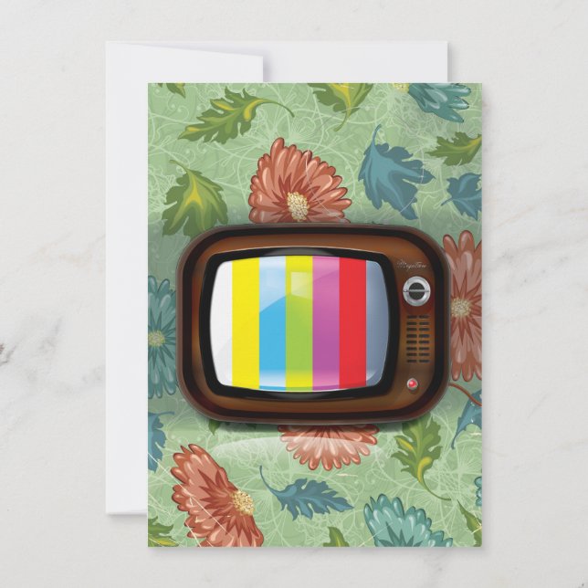 Convite Televisão CRT Antiga Vintage (Verso)