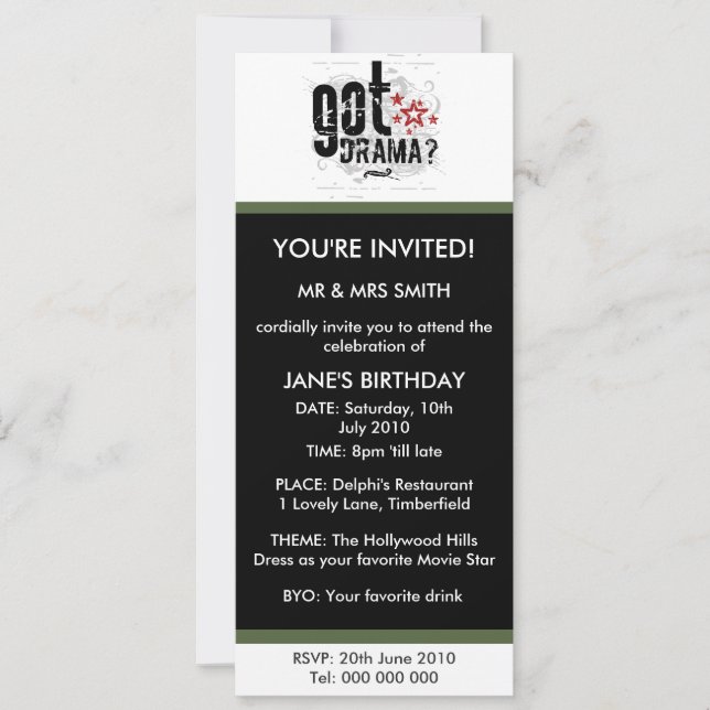 Convite Tem Drama? (Frente)