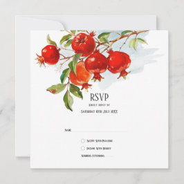 Convite Tema aquarela de romãs Cores vivas