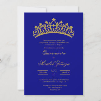 Convite Tema azul Quinceanera