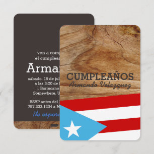 Convite Tema: Bandeira Azul Celeste: Porto Rico
