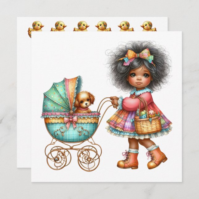 Convite Tema Carrinho de Bebê SO Precioso (Frente/Verso)