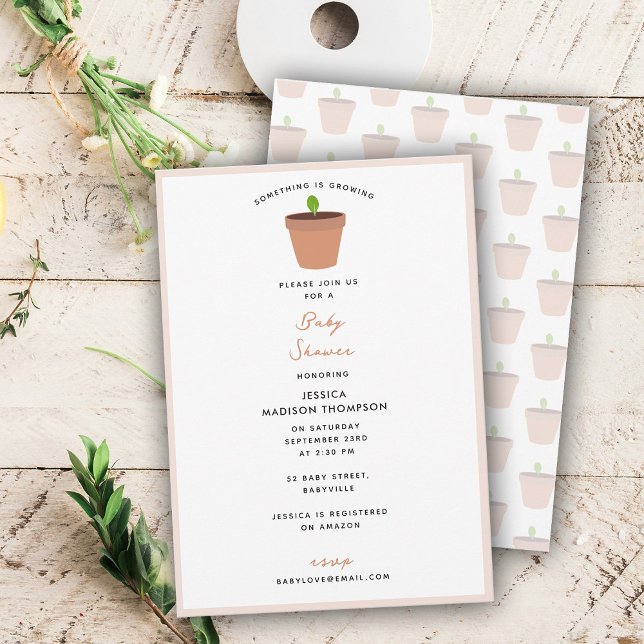 Convite Tema da Festa do Chá de fraldas Jardim do Jardim d (Gardening Garden Baby Shower Party Theme Invitation)