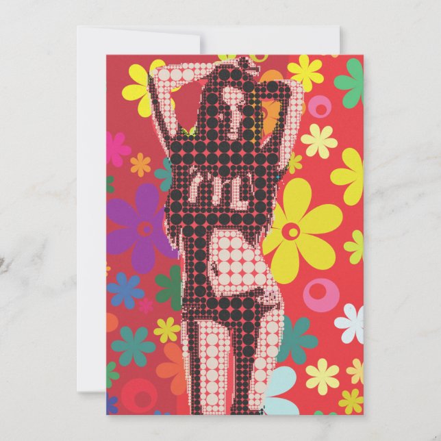 Convite Tema da festa retroativa do Hippy 60s (Frente)