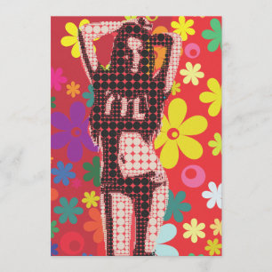 Convite Tema da festa retroativa do Hippy 60s