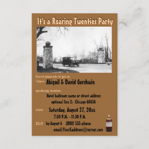 Convite Tema da proibição do Roaring 20's