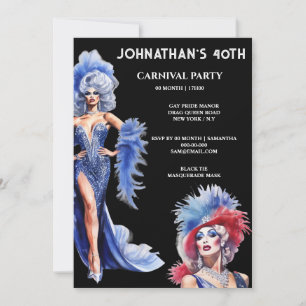 Convite tema da rainha do aniversário lgbtq do gay