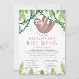 Convite Tema da Selva do Chá Virtual da Lloth Baby Girl