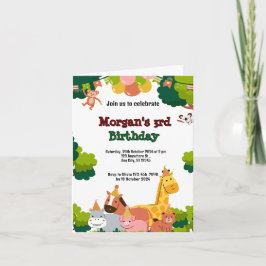 Convite tema da vida selvagem