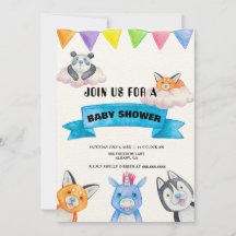 Tema de Animais Bebês Personalizados Chá de Bebê