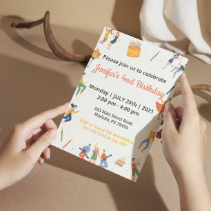 Convite Tema de Aniversário de Crianças Elegantes 