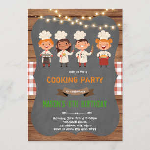 Convite Tema de aniversário de culinária de confeiteiro