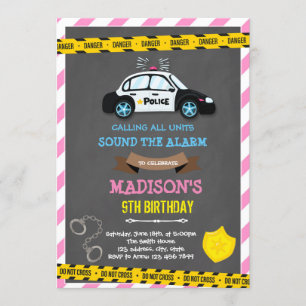 Convite Tema de aniversário de menina policial