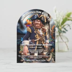 Convite Tema de aniversário de meninos da ilha do capitão